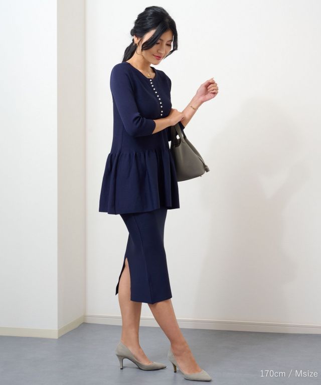前後2WAYブラウス風ニット セットアップ | マタニティウェア・授乳服の