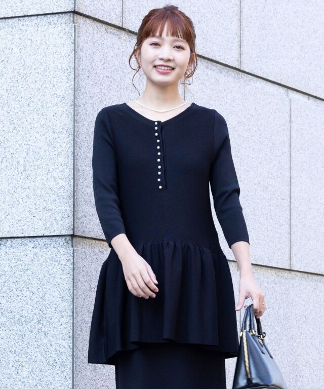 前後2WAY ブラウス ライク ニット トップス （授乳対応/レディース/マタニティ） 前後2WAY ブラウス ライク ニット トップス （授乳対応
