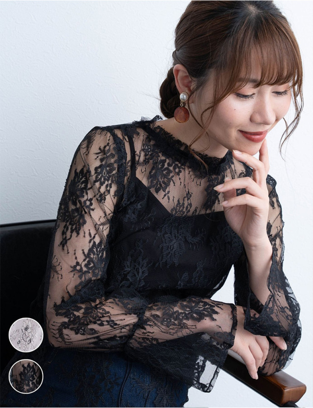 キャミソール付きレーストップス マタニティウェア 産後も使える