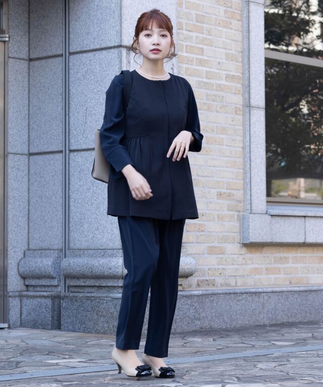 バックシャンブラウス＋テーパードパンツ レディース/セットアップ