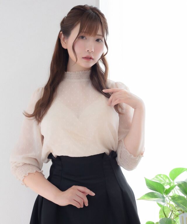 ドットドビーシフォンシャーリングブラウス 楽天市場】袖透けドットドビーシフォンシャーリングブラウス【romaite