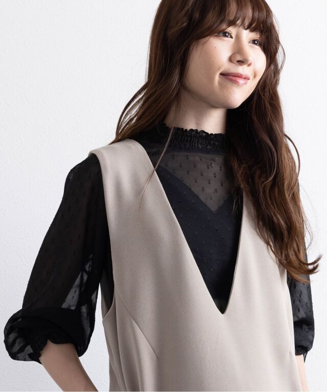 ドビーシフォン シャーリングブラウス | マタニティウェア・授乳服の