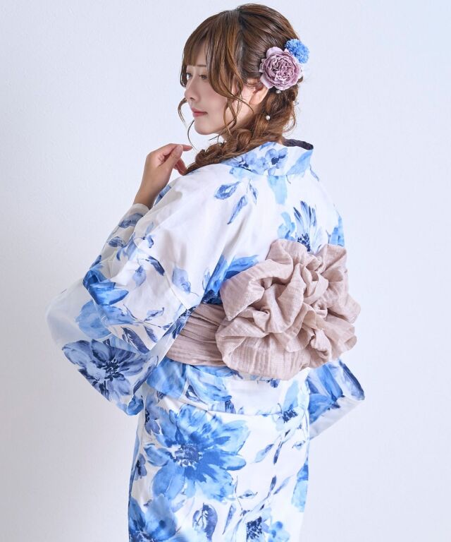 浴衣セット(ゆかた•兵児帯•下駄•着付け本•腰ひも) Dita（ディータ） 浴衣 セット レディース 簡単（ゆかた・しわ兵児帯