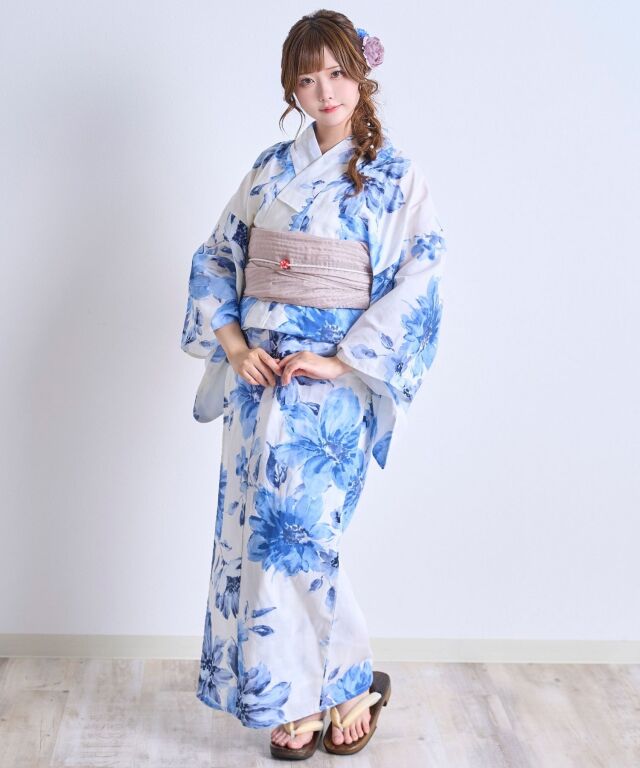 浴衣【爽華】 7点セット(ゆかた・兵児帯・下駄・腰ひも・着付け