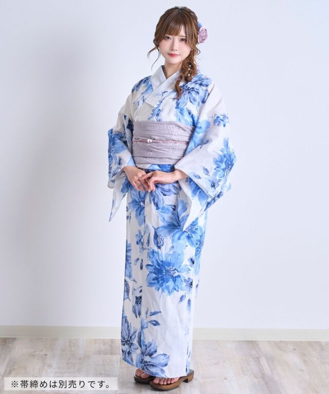 浴衣【爽華】 7点セット(ゆかた・兵児帯・下駄・腰ひも・着付け説明書