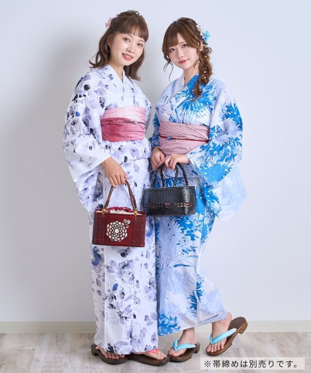 浴衣【白夜】 7点セット(ゆかた・兵児帯・下駄・腰ひも・着付け説明書