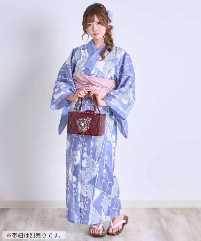 浴衣【涼竹】 7点セット(ゆかた・兵児帯・下駄・腰ひも・着付け説明書