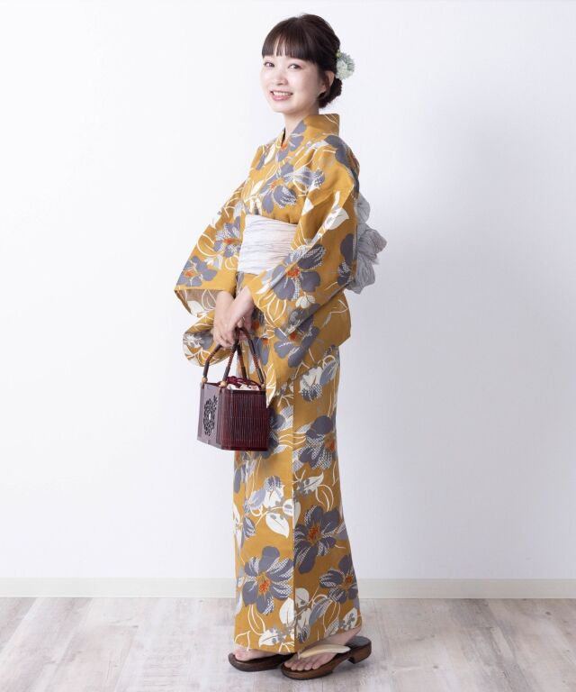浴衣【香芥】 5点セット(ゆかた・兵児帯・腰ひも・着付け説明書