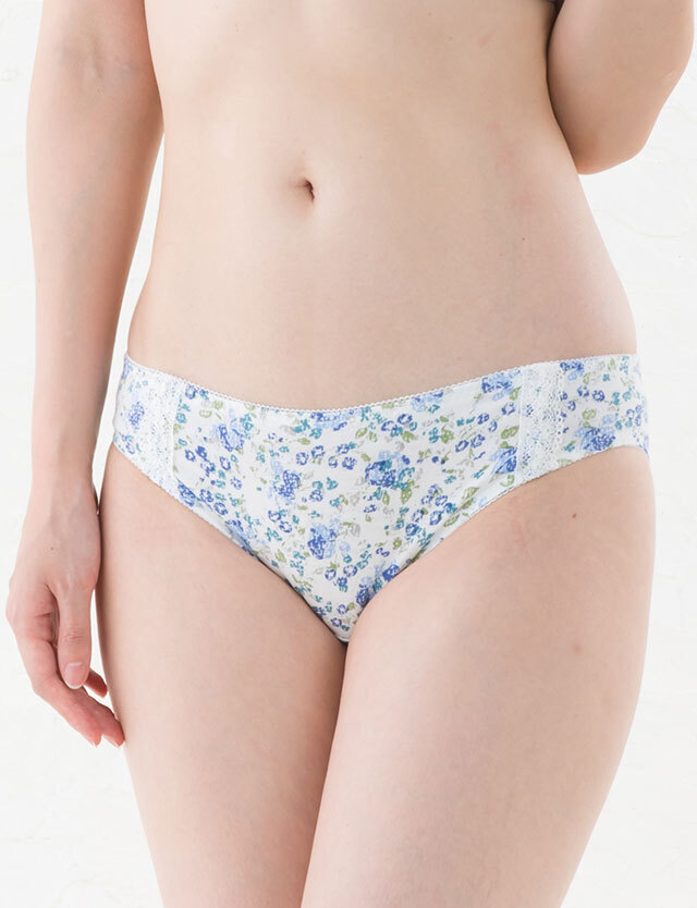 日本製 フラワープリントショーツ 普通身幅・産後用ショーツ （単品