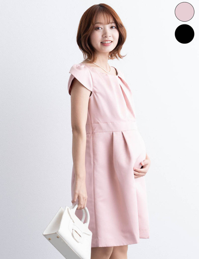 日本製 チューリップスリーブ グログランワンピース【ご試着可】