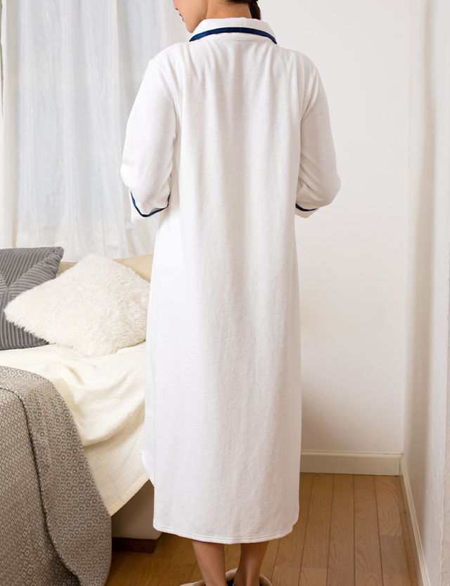 抗菌素材 開襟ワンピースナイティ 産前産後兼用 授乳服マタニティウェア