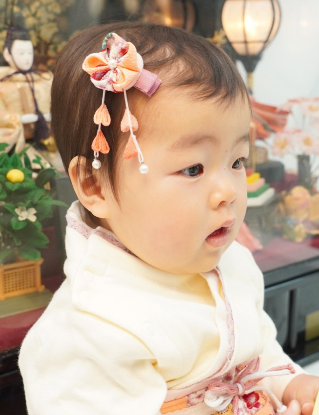 日本製 藤下がり付きつまみ細工ヘアアクセサリー| マタニティウェア