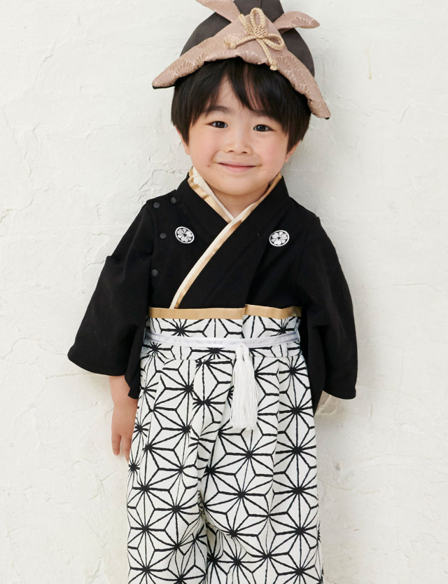 【訳ありアウトレット】紋刺繍付き ベビー袴 袴ロンパース お正月/年賀状 和装フォーマル