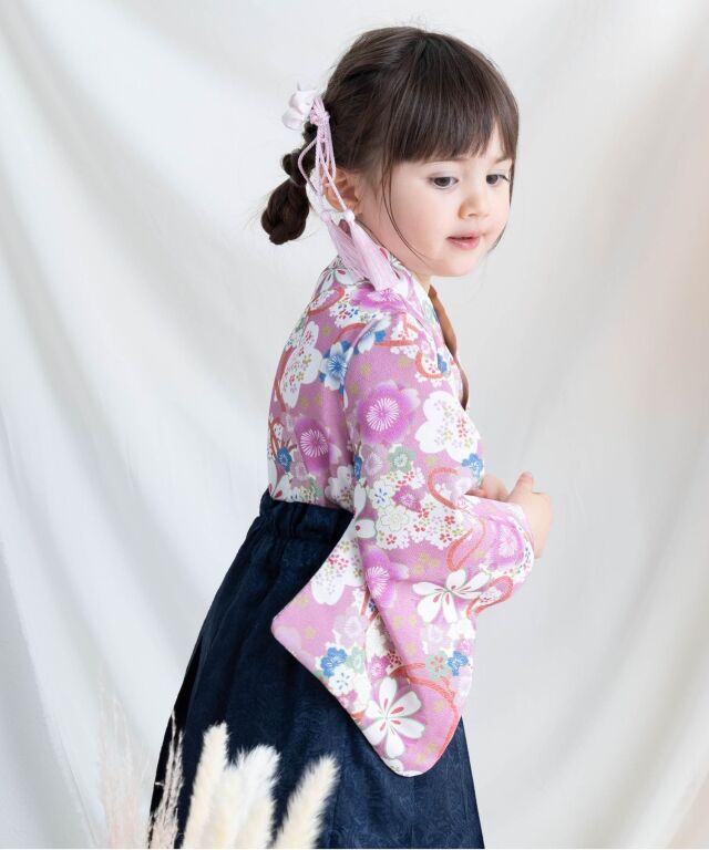 キッズ袴 本格 袴風 和装 2点セット 上下セット 卒園式/お正月/年賀状