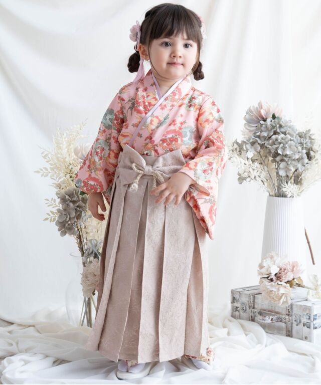 キッズ袴 本格 袴風 和装 2点セット 上下セット 卒園式/お正月/年賀状