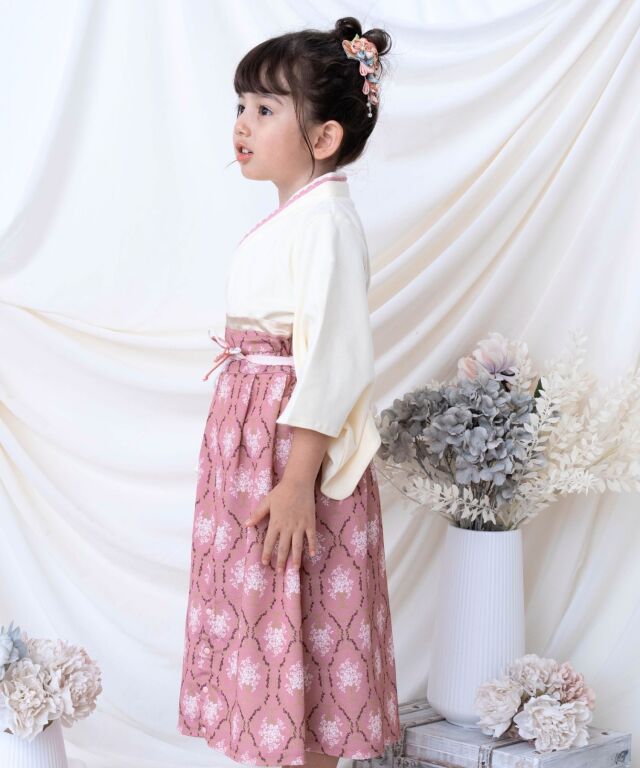 キッズ袴 本格 袴風 和装 2点セット 上下セット 卒園式/お正月/年賀状