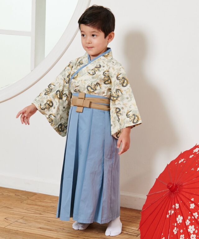 キッズ袴 本格 袴風 和装 2点セット 上下セット 卒園式/お正月/年賀状