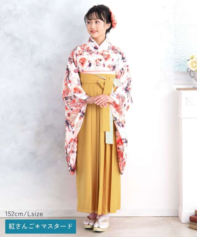 小学生 卒業式袴 半襦袢付き 袴セット 着付け不要 小学生袴 卒業袴