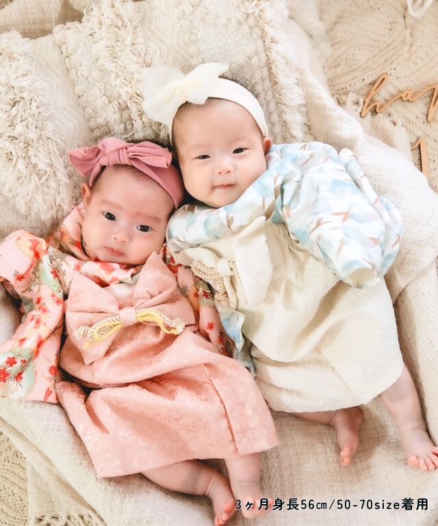 ちりめん華やぎ 2ピースベビー袴 50 60 70 80 90 | マタニティ