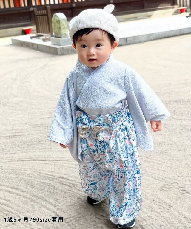 まいまい(プロフィール確認ください)ベビー袴 ちりめん華やぎ 2ピースベビー袴 50 60 70 80 90 | マタニティ