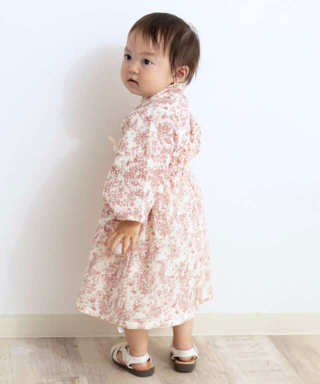 【あちゃも】ベビー袴　ハンドメイド　ホワイトダリア×ボルドー あちゃも様専用】ベビー袴 ハンドメイド ホワイトダリア