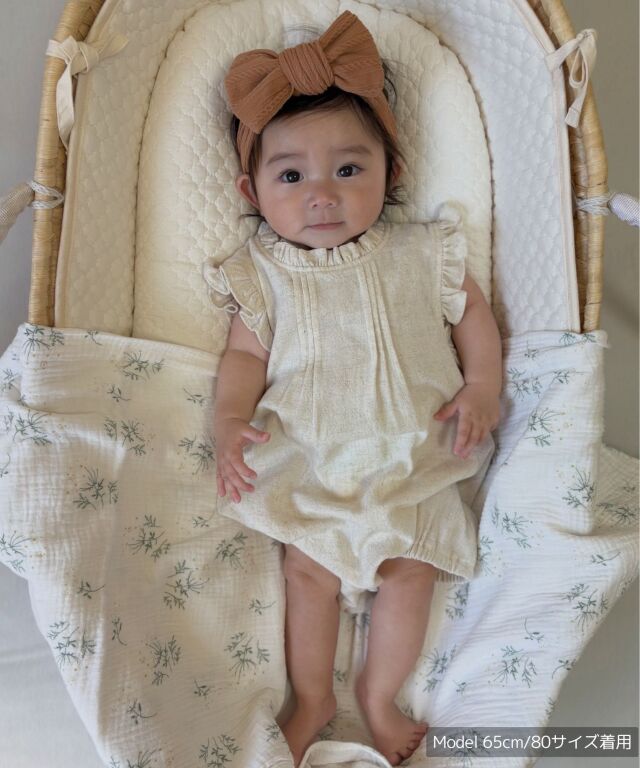 ナチュラルリネン ロンパース ベビー服 選べる袖 | マタニティウェア