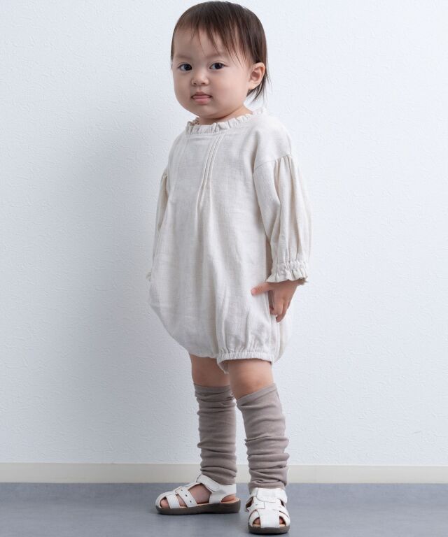 ナチュラルリネン ロンパース ベビー服 選べる袖 | マタニティウェア