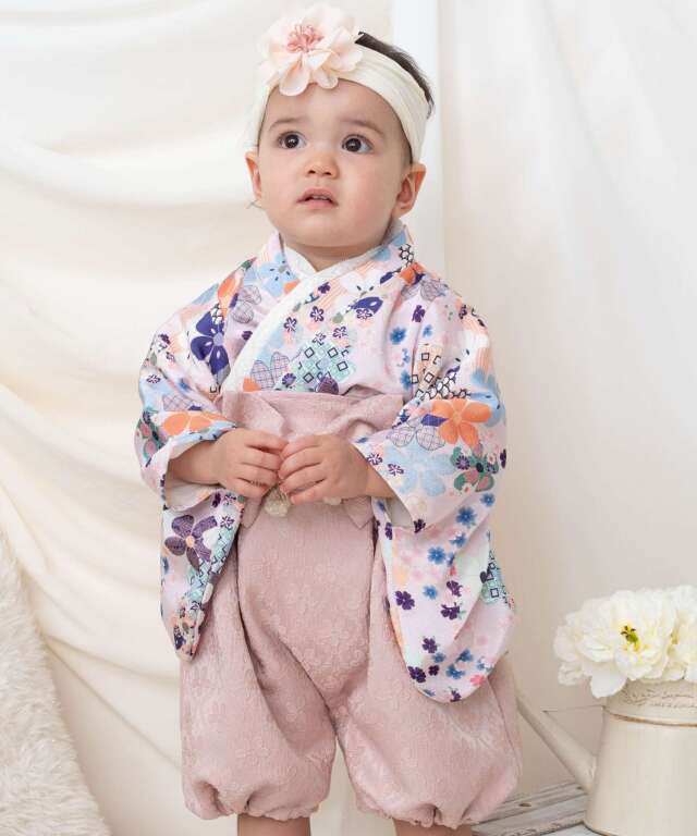 ちりめん華やぎ 2ピースベビー袴 50 60 70 80 90 | マタニティ