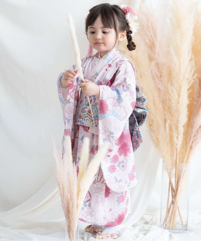 3歳 七五三着物フルセット 女の子 着物 帯 被布 セット内容が