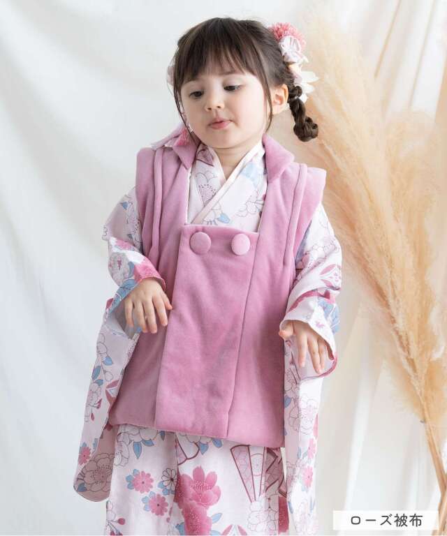 七五三　被布　3歳 七五三（三歳用）被布6点セット おとめ 赤 | 子供の着物