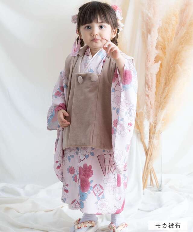 3歳 七五三着物フルセット 女の子 着物 帯 被布 セット内容が