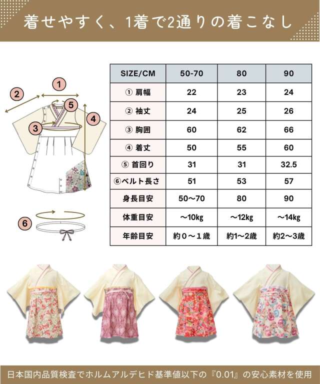 素肌に優しいオーガニックコットン 和柄 袴ロンパース| マタニティ