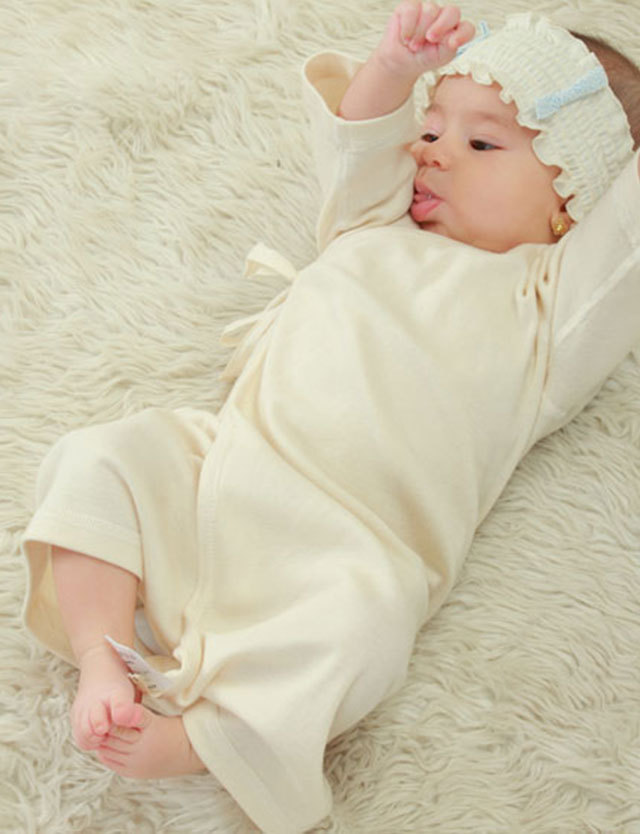 日本製 オーガニックコットン100％ ベビー長肌着| マタニティウェア