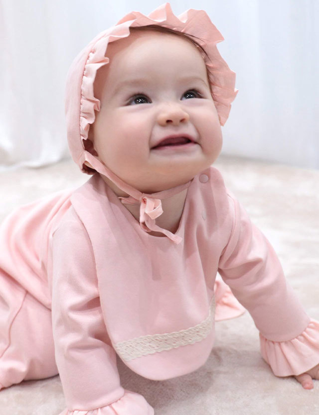 オーガニックコットン100％ レース付リバーシブルスタイ | マタニティ