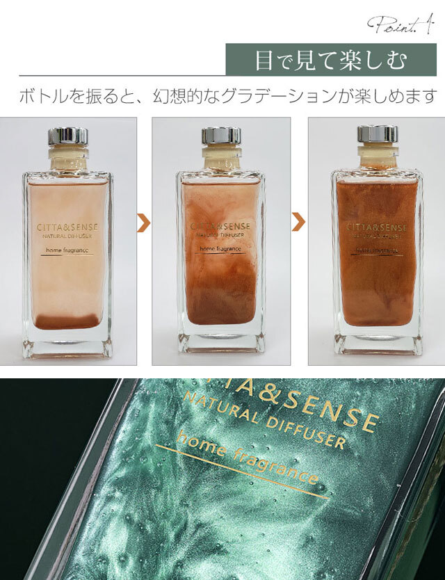 ラメ混 ルームフレグランス アロマ グラデーションボトル チャーム付き