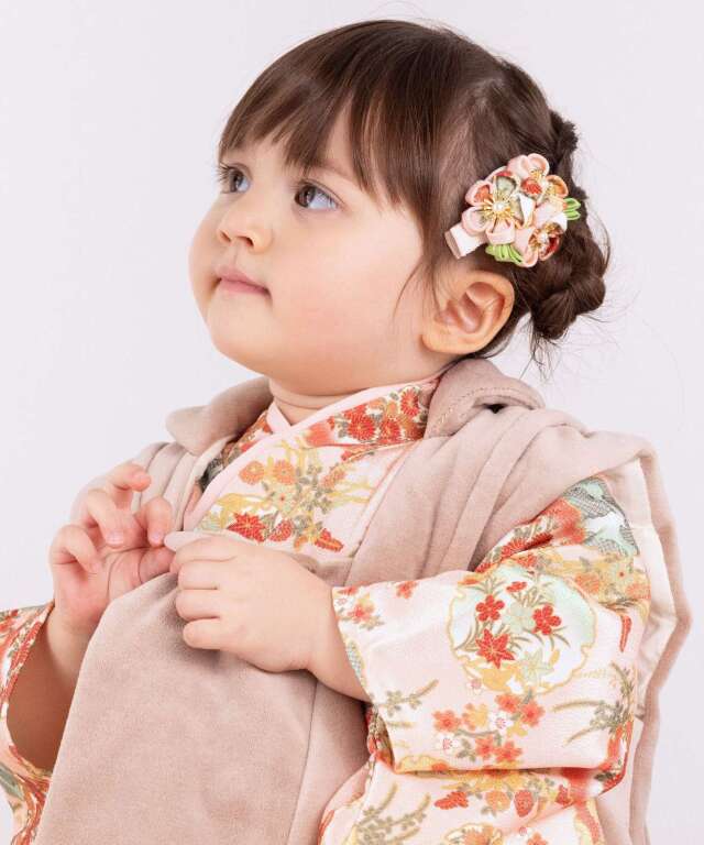 つまみ細工 3つ花ベビーヘアアクセサリー| マタニティウェア・授乳服の