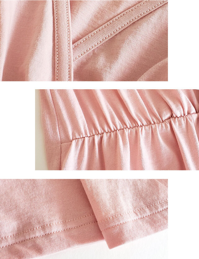 オーガニックコットン100％ カシュクールロング丈インナー 授乳服