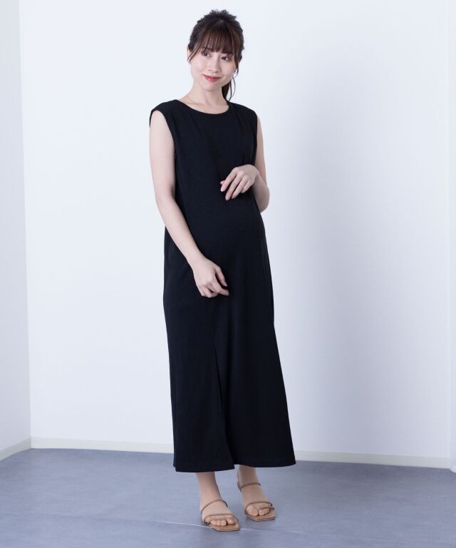【MiuMiu】クルーネック ノースリーブ ワンピース Andemiu ワンピース トレンチ風ノースリーブワンピース494085