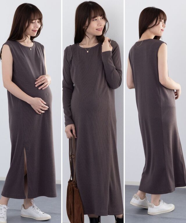 ノースリーブワンピース＆アーマーカーディガン 2点セット マタニティ