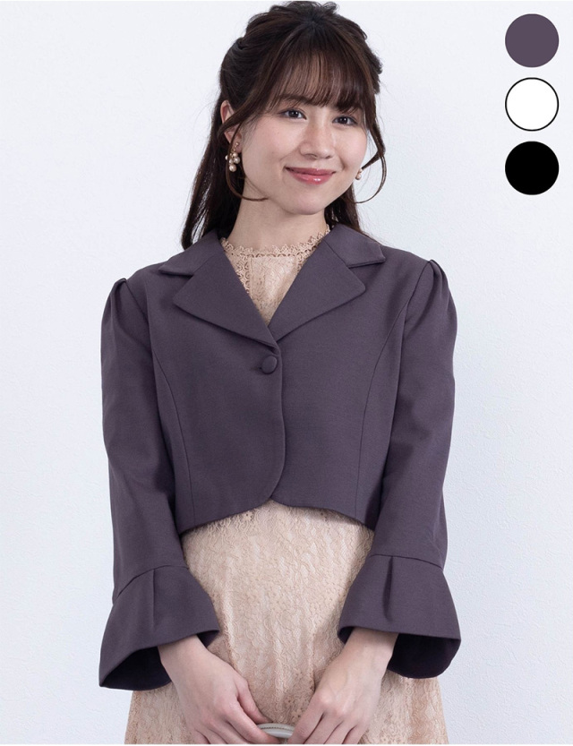フレアスリーブ フォーマル ショートジャケット【ご試着可】