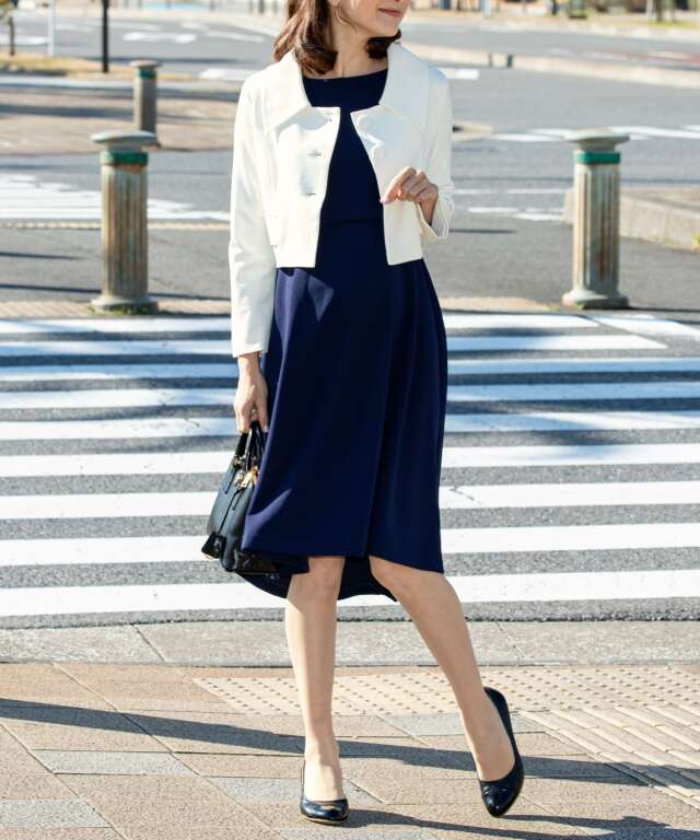 フォーマルアウター 三つボタン広襟ショートジャケット| マタニティ