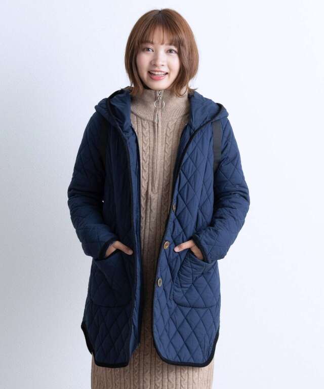 ダッカー付き かるかわキルティングママコート 産前産後兼用