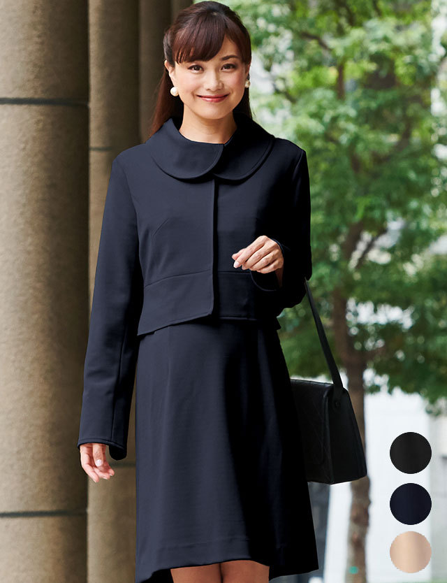 まる襟フォーマルセットアップ　ジャケット＆ワンピース　授乳服マタニティウェア
