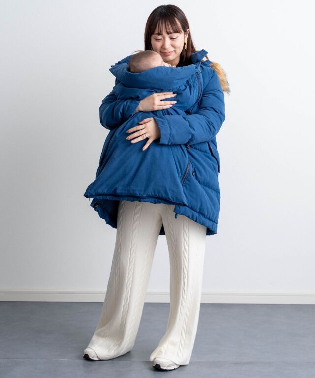 ファー付き モッズ風ダウン ママコート | スウィートマミー本店