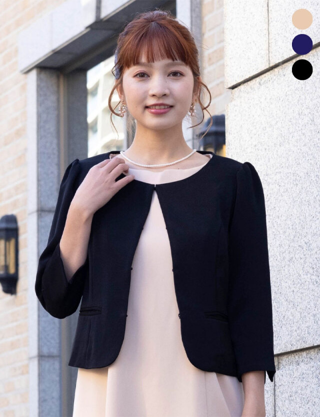 マタニティ　ジャケット&ワンピース　Lサイズ まる襟フォーマルセットアップ ジャケット＆ワンピース 授乳服