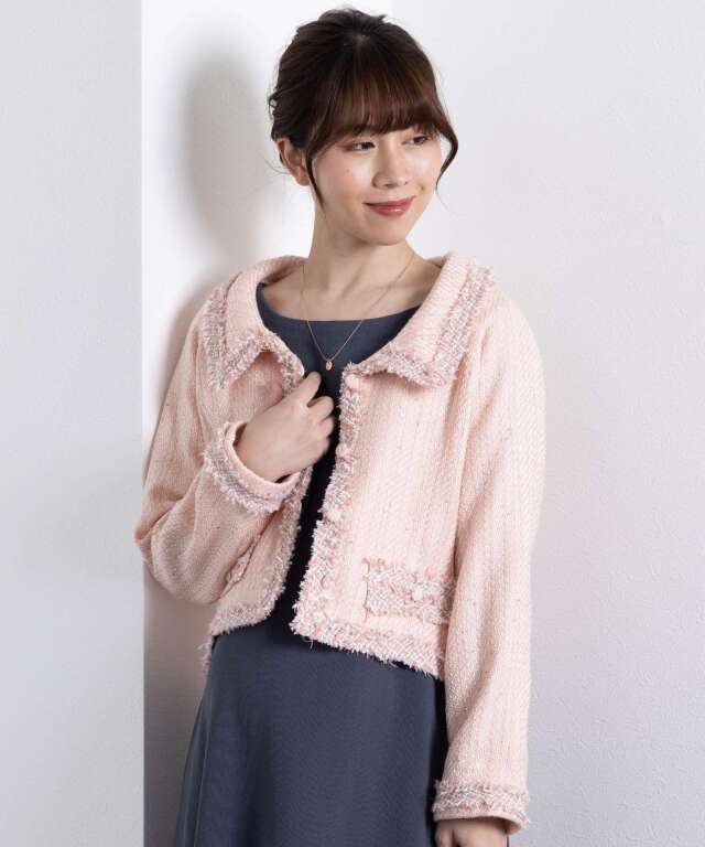 ラグラン袖 ココツイード ジャケット 長袖| マタニティウェア・授乳服