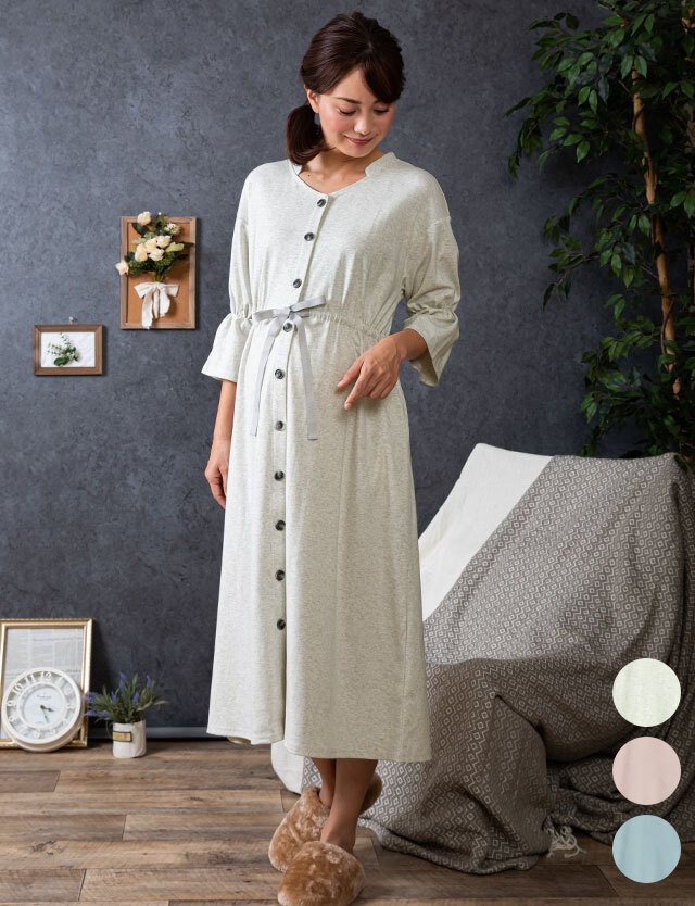 授乳服マタニティウェア ワイドショルダー ワンピース ナイティ ルームウェア パジャマ 産前産後兼用| マタニティウェア・授乳服のスウィート ...