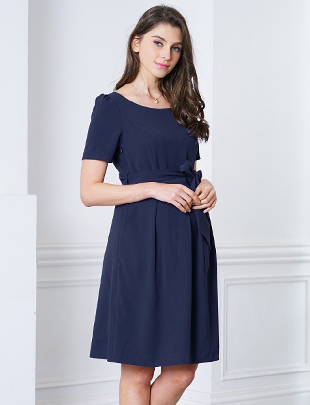 【訳ありアウトレット】オフィスにも着られる シンプルタックワンピース 授乳服マタニティウェア