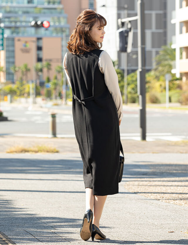 ノースリーブオフィスワンピ 授乳服マタニティウェア