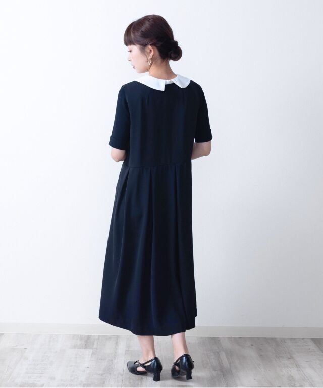 ❣️お値下引中❣️スウィートマミー　マタニティー喪服スーツ　ワンピース　ネイビーS ノースリーブタックワンピース 事務服 マタニティ 授乳服 産後も